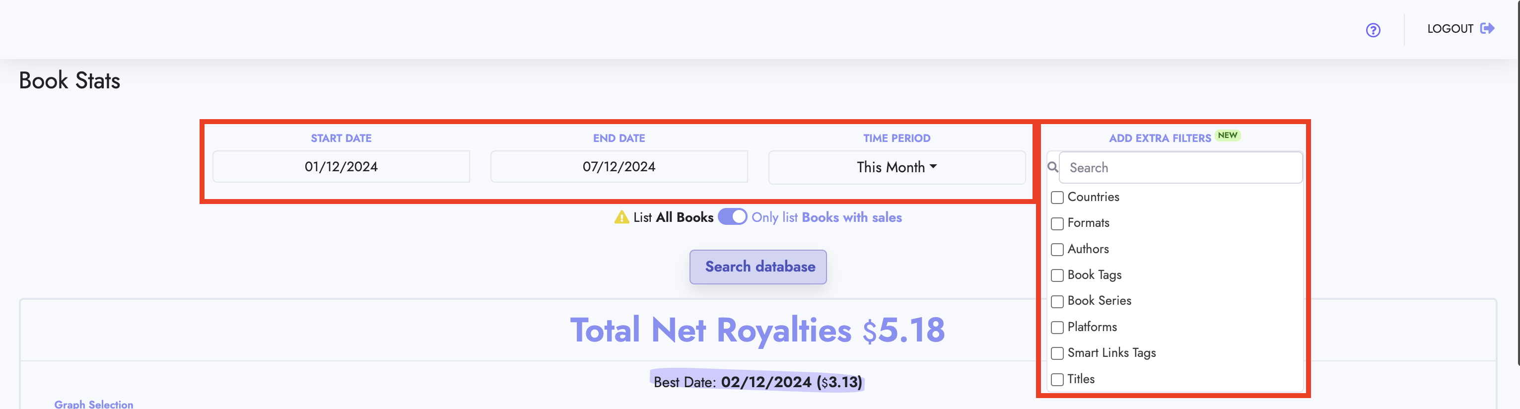 Book stats filters